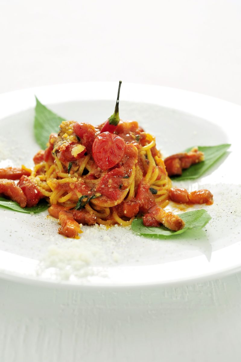 Recept "Spaghetti all' amatriciana" njam!