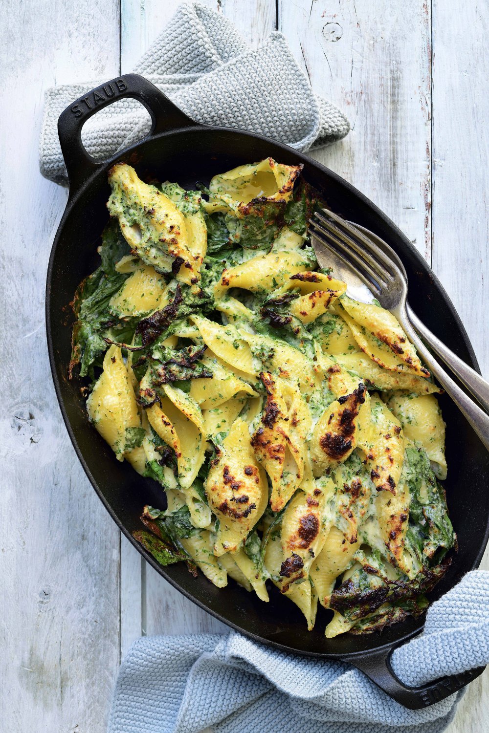 Gevulde orecchiette met spinazie