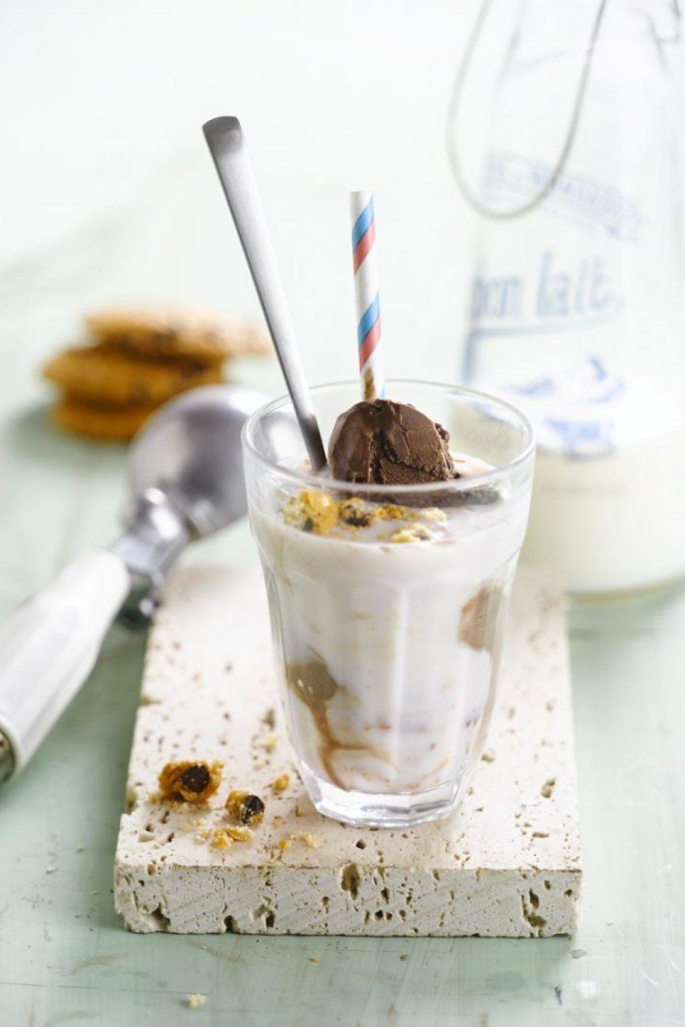 Chocolademilkshake met extra crunch