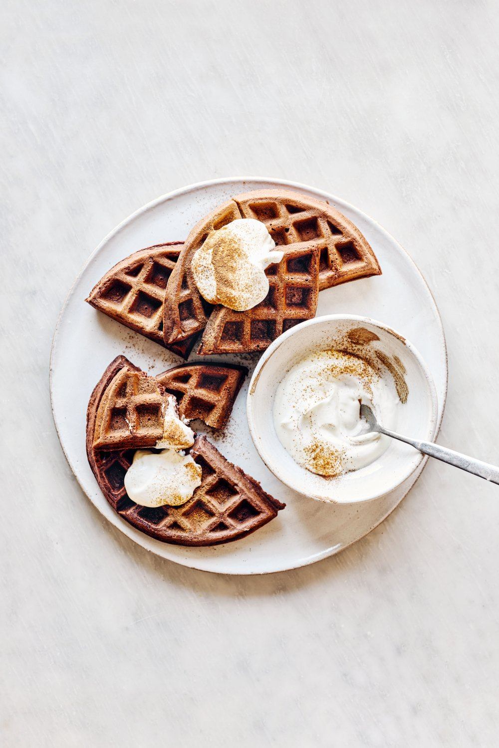 Brusselse chocoladewafels met zure room