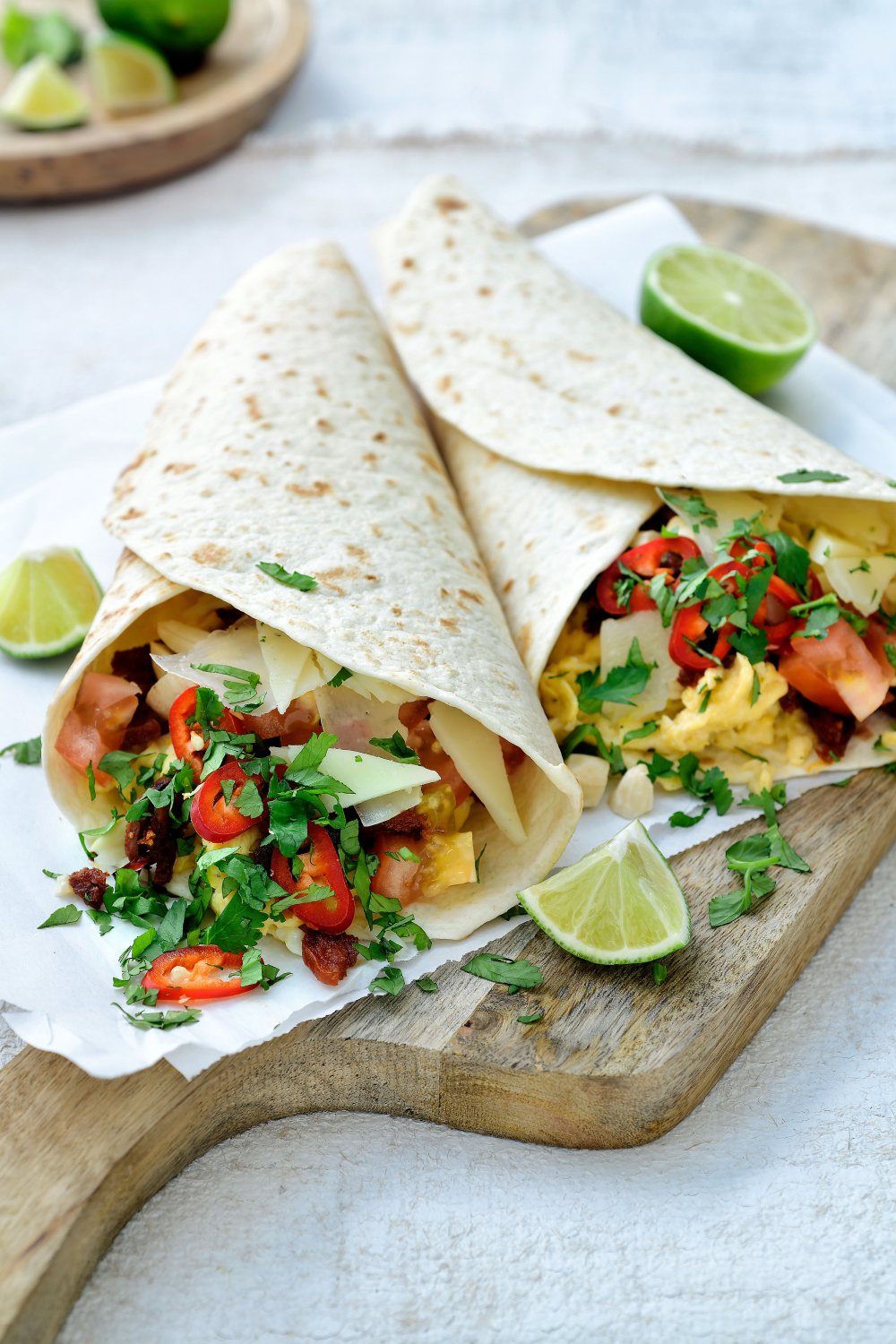 Wraps met roerei en chorizo