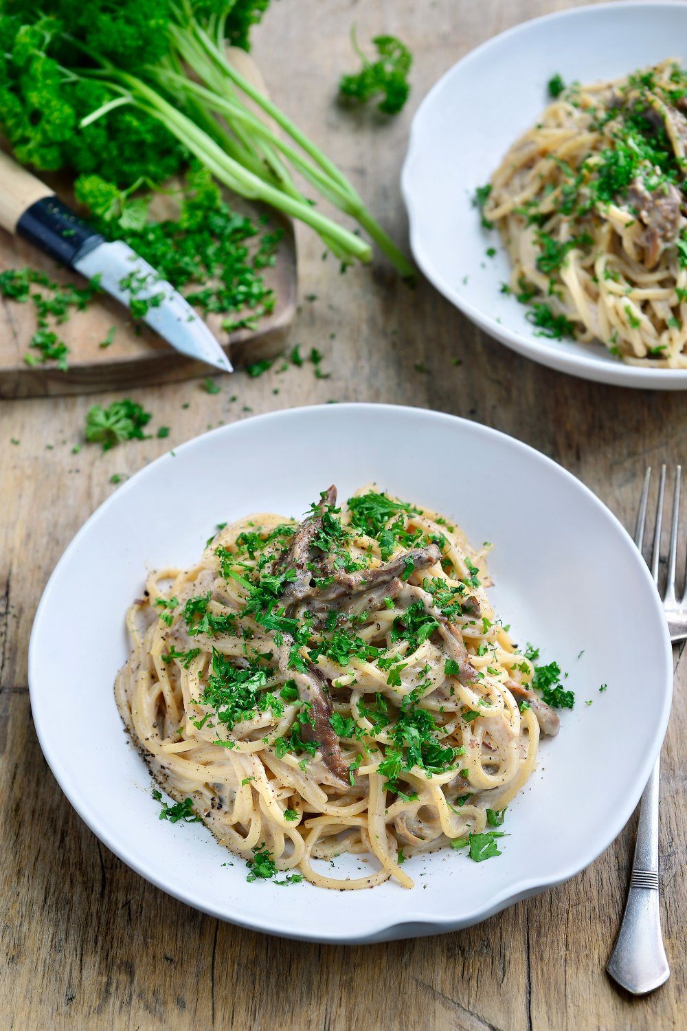 Vegan spaghetti carbonara