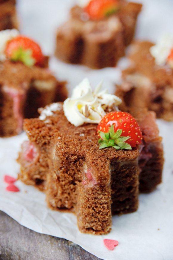 Brownies met mascarpone & aardbei