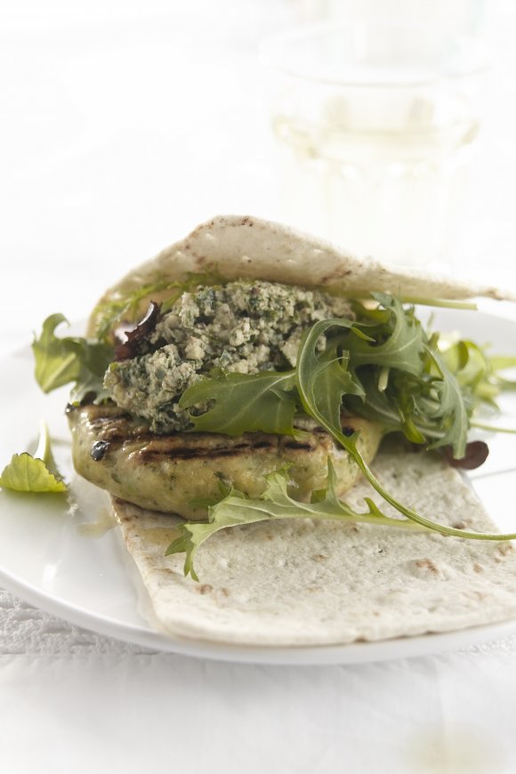 Zweedse visburger met peterseliepesto