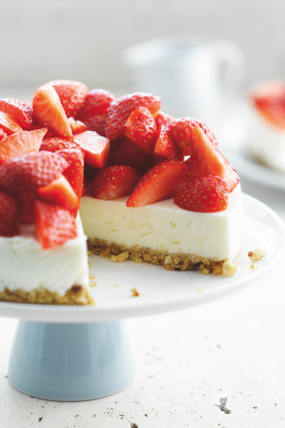 Cheesecake met aardbeien