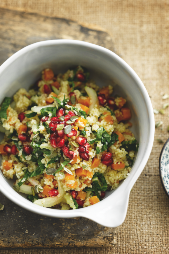 Couscous met zoete aardappel en paksoi