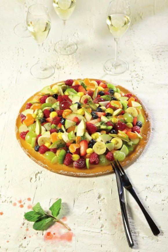 Pizza tutti frutti met zoet fruit