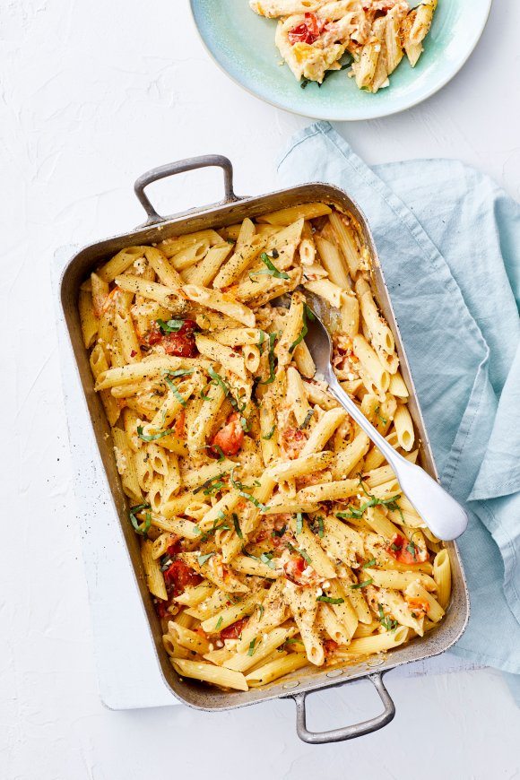 Pasta met gebakken feta