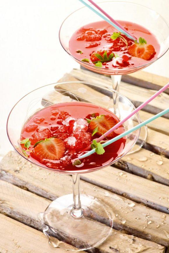 Mocktail met aardbeien