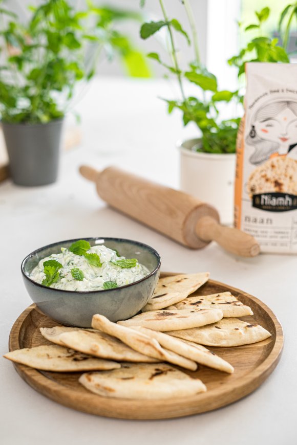 Naanbrood met tzatziki