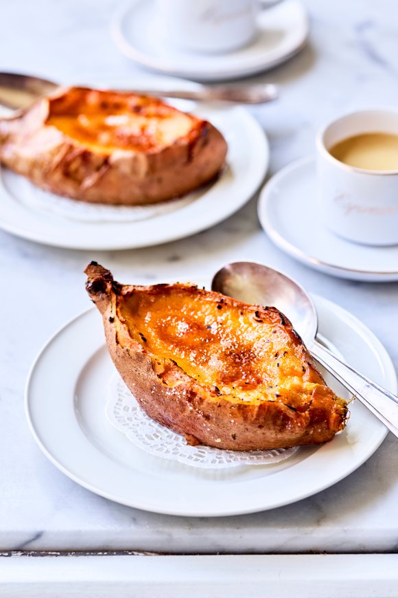 Crème brulée van zoete aardappel