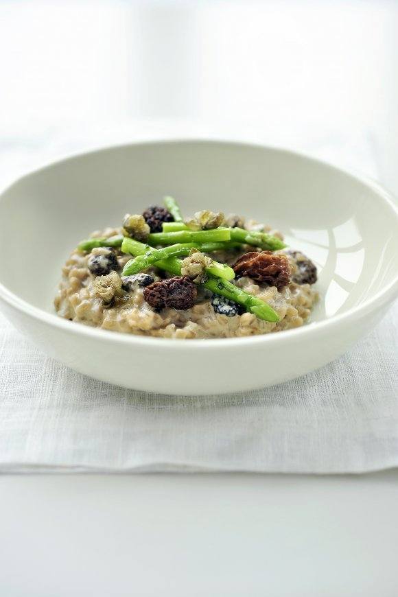 Risotto van gerst met morieljes