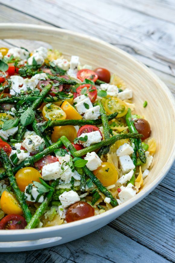 Pastasalade met schapenkaas