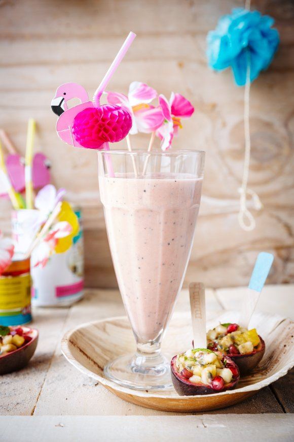 Tropische milkshake & Fruitsalade