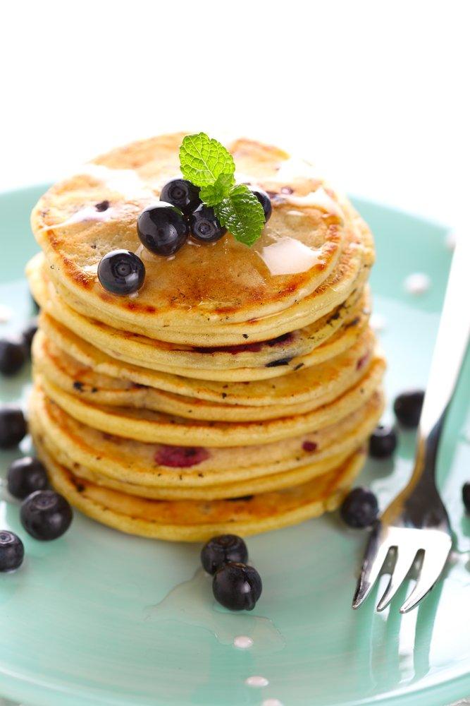 Pancakes met blauwe bessen