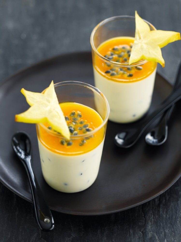 Recept "Panna cotta van passievrucht" njam!