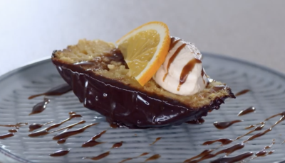 Frangipane met sinaasappel, chocolade en chai room