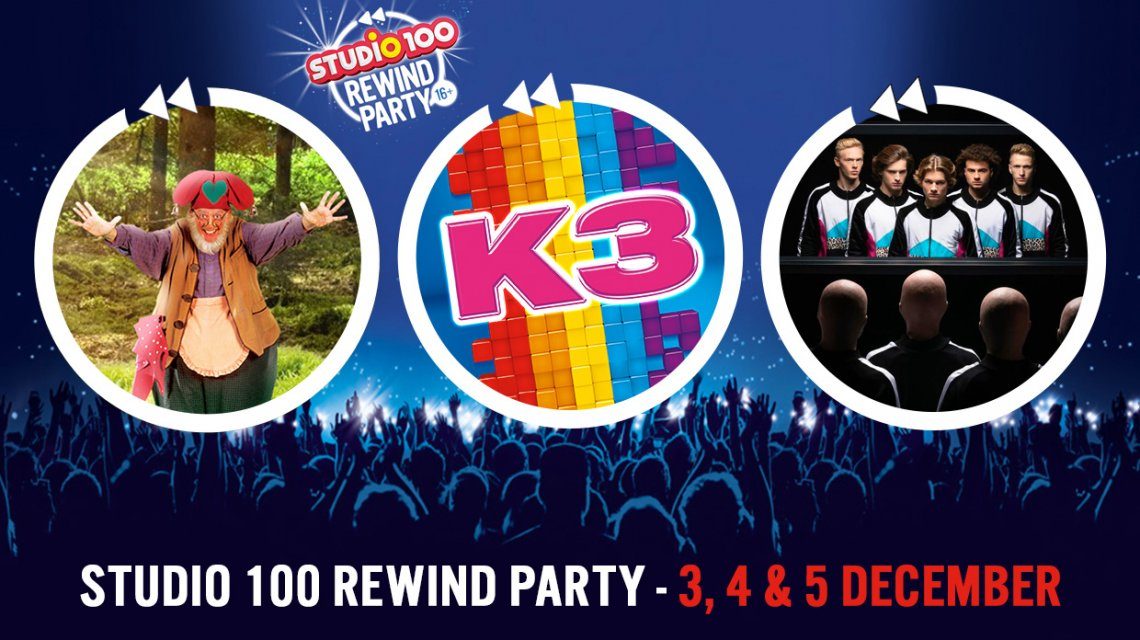K3, Plop en Baba Yega op Rewind Party in het Sportpaleis!